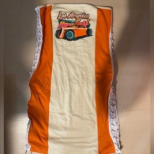 strapless vintage mini dress - LA w/tied up sides